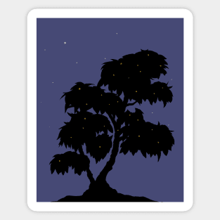 Firefly Tree Sunset with Stars Sticker